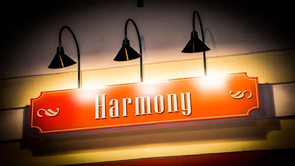 Segnale stradale per Harmony — Foto Stock