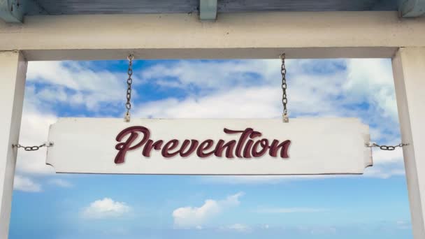 Street Sign Way Prevention — Stock Video