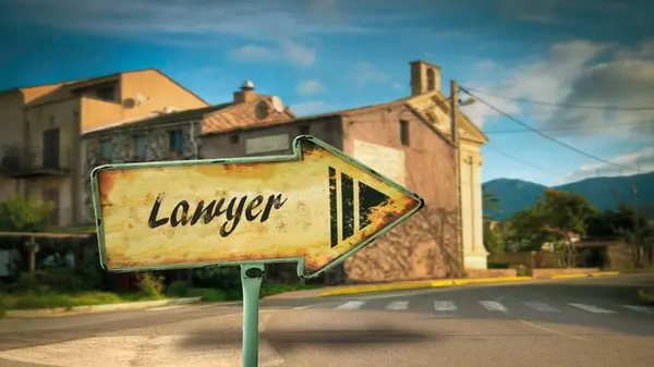 Ulica znak do prawnika — Zdjęcie stockowe