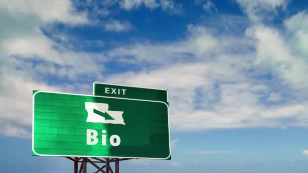 Street Sign Weg Naar Bio — Stockvideo