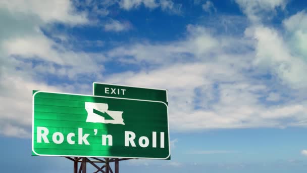 Street Sign Way Rockn Roll — Stock Video