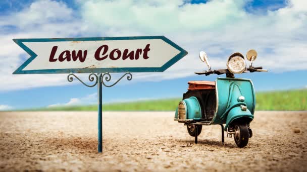 Street Sign Way Law Court — Stock video