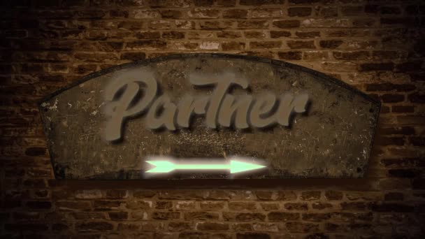 Street Sign Strada Partner — Video Stock