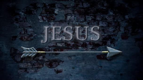 Straßenschild Weist Den Weg Nach Jesus — Stockvideo