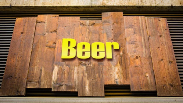 맥주에 거리 표지판 — 스톡 사진