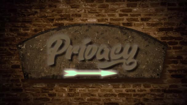 Street Sign Strada Privacy — Video Stock