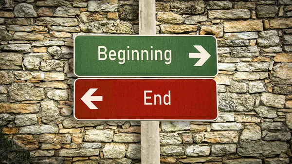 Street Sign Beginning versus End — Stock Photo, Image