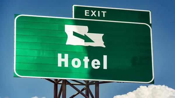 Straßenschild zum Hotel — Stockfoto