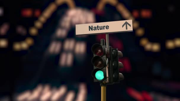 Street Sign Way Nature — Wideo stockowe