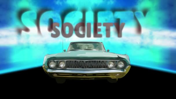 Street Sign Way Society — Stok Video