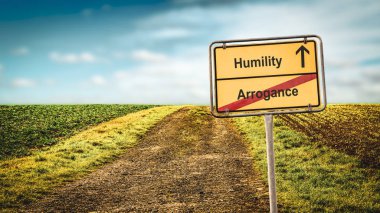 Street Sign to Humility versus Arrogance clipart