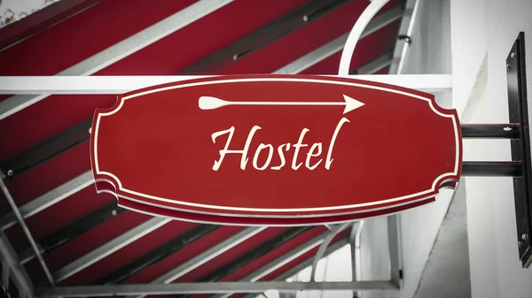 Hostel'e sokak tabelası — Stok fotoğraf