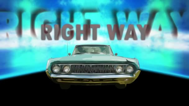 Вуличний Знак Шлях Праворуч — стокове відео