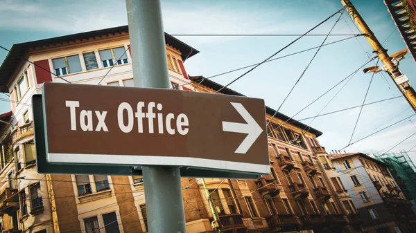Office vergi sokak tabelası — Stok fotoğraf