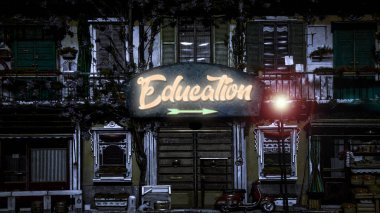 Eğitim için sokak tabelası