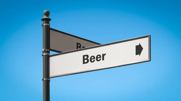 Panneau de signalisation à la bière — Photo