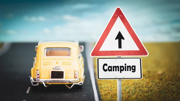 Street Sign to Camping — Stock Photo, Image