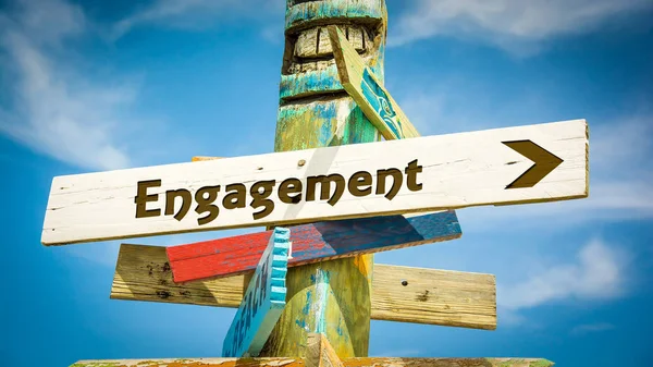 Street Sign to Engagement — Stock Photo, Image