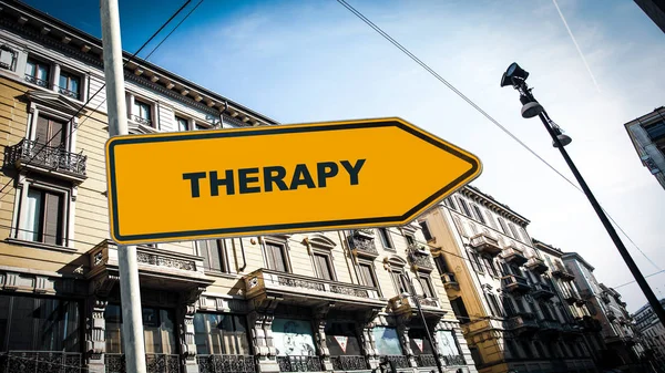 Señal de calle a la terapia — Foto de Stock