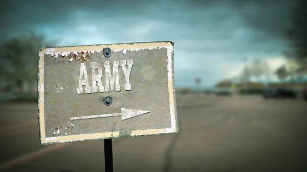 Street Sign to Army — Stock Photo, Image