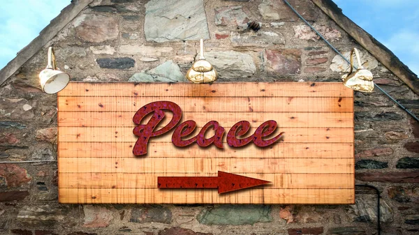 Béke utca jel — Stock Fotó