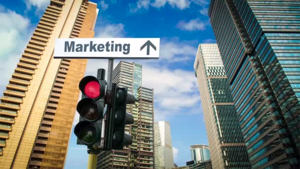 Rua Assine Caminho Para Marketing — Vídeo de Stock