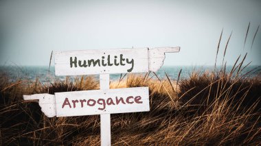 Street Sign to Humility versus Arrogance clipart