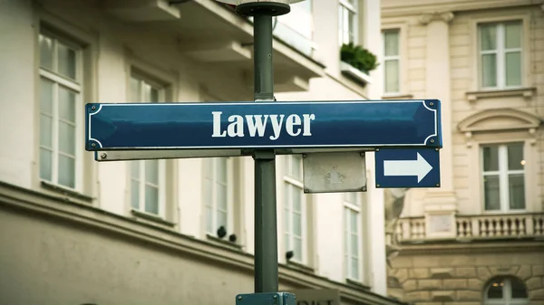 Ulica znak do prawnika — Zdjęcie stockowe