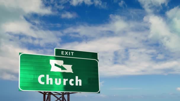 Вулиця Знак Шлях Церкви — стокове відео