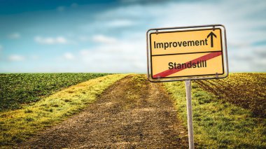 Duruş karşı Iyileştirme sokak Işareti