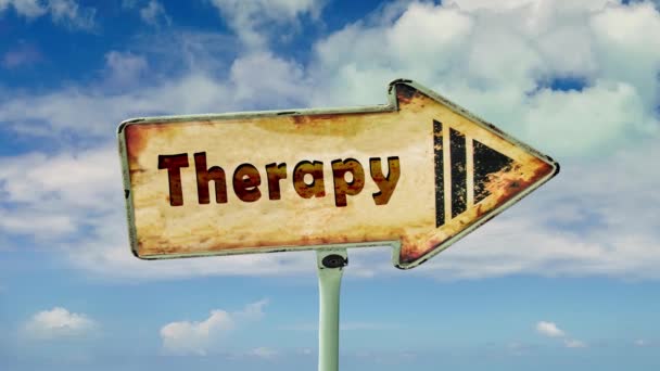 Street Sign Way Therapy — Stock Video