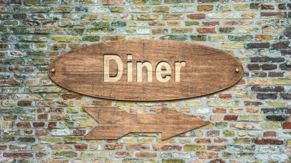 Straatnaambord aan Diner — Stockfoto