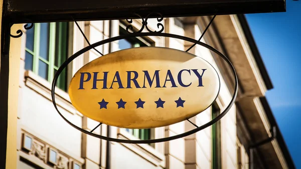Street Sign to Pharmacy — Stock Photo, Image
