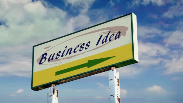 Street Sign Strada Idea Business — Video Stock