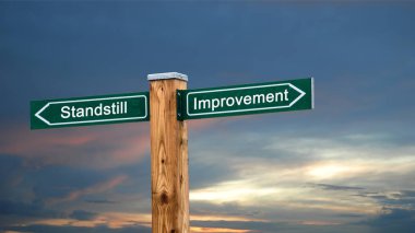 Duruş karşı Iyileştirme sokak Işareti