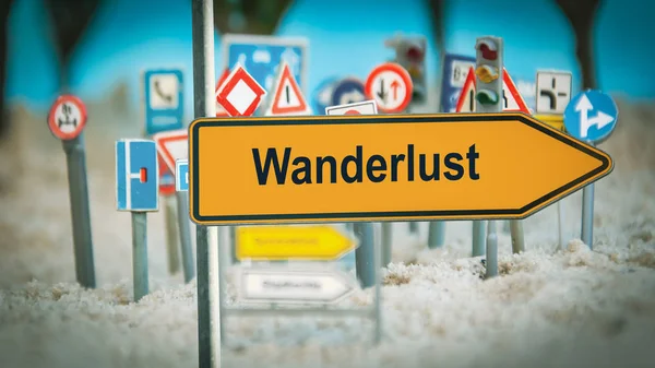 Street Sign to Wanderlust — Stock Photo, Image