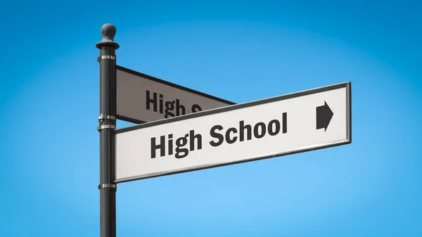 Liseye sokak tabelası — Stok fotoğraf