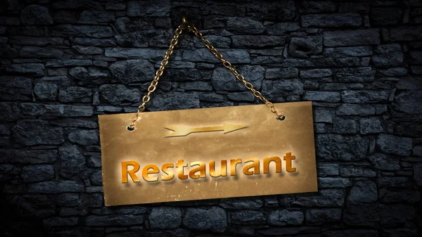 Ulica znak do restauracji — Zdjęcie stockowe