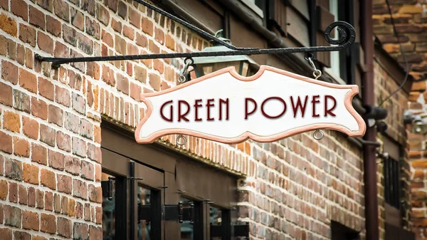 Señal de calle al poder verde — Foto de Stock
