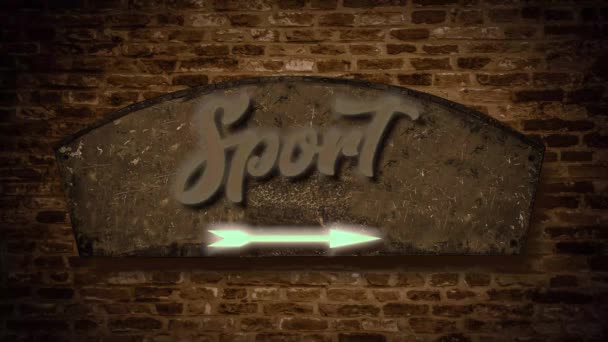 Street Sign Way Sport — Stock Video
