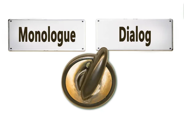 Znak ulice a dialog versus monolog — Stock fotografie