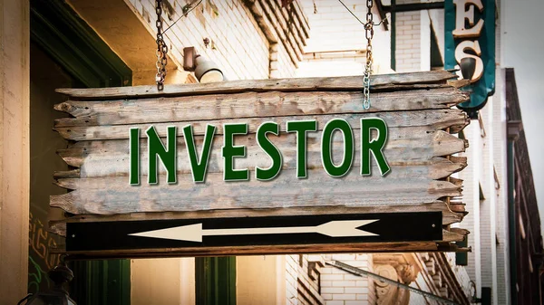 Straßenschild an Investor — Stockfoto