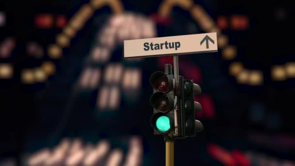 Street Sign Way Startup — Stock Video