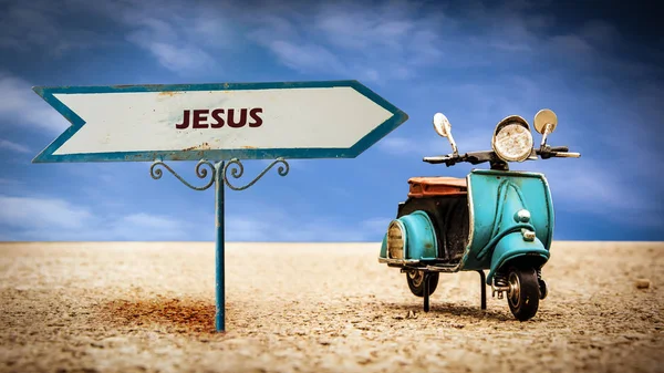 Straatnaambord aan Jezus — Stockfoto