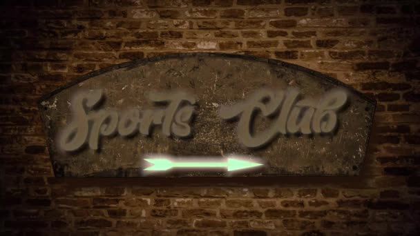 Street Sign Way Sports Club — Stock Video