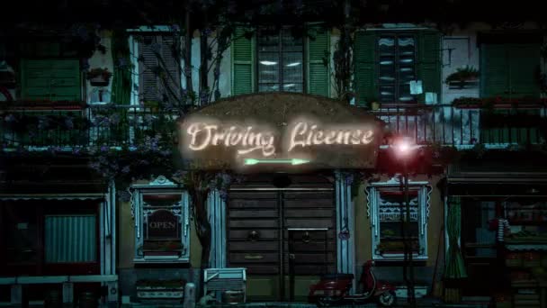 Street Sign Way Driving License — Vídeo de Stock