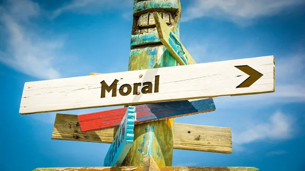 Street Sign to Moral — Stock Photo, Image