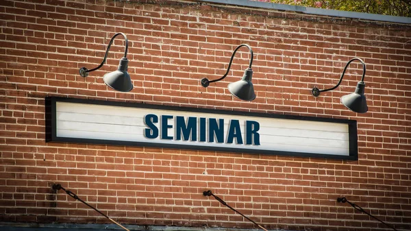 Street Sign to Seminar — Stock Photo, Image