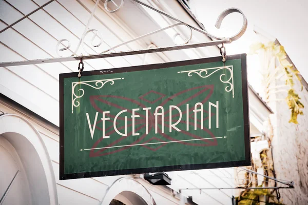 Señal de calle para vegetariano — Foto de Stock