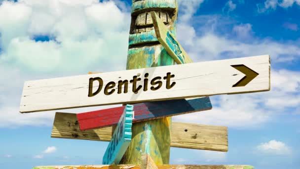 Street Sign Way Dentist — Stok video